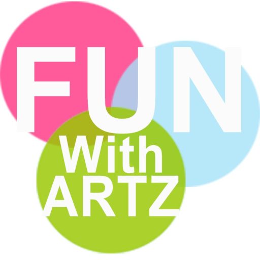 Fun With Artz logo features bold white typography layered over three overlapping pastel circles in pink, blue, and green. The modern and playful design symbolizes creativity, connection, and artistic expression. It visually represents Fun WIth Artz a Singapore-based art studio specializing in corporate team-building workshops, craft events, and school art enrichment programs that inspire hands-on creativity for all ages.