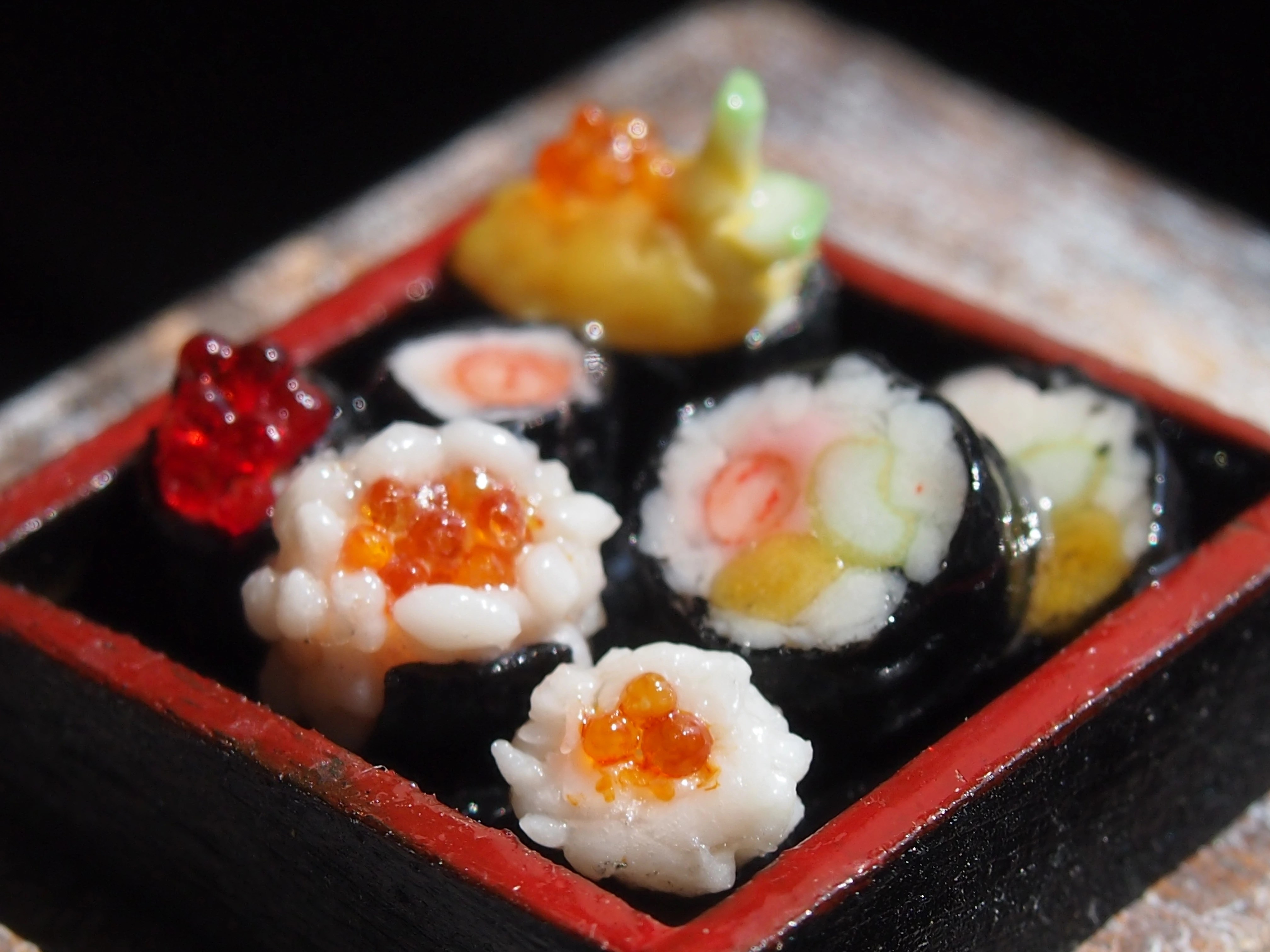 Miniature food clay maki sushi handcrafted during a team building workshop by Fun With Art in Singapore